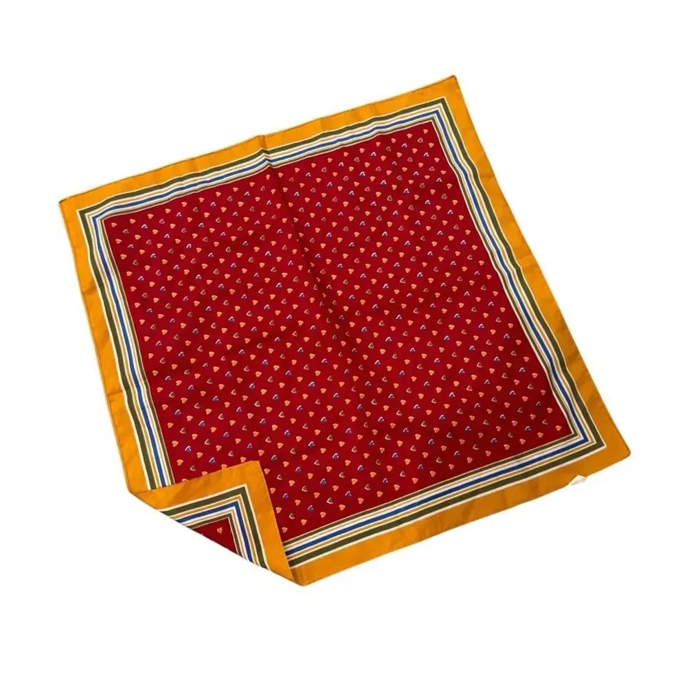 Teagal Up Red & Orange Polyester Bandana scarf small hearts